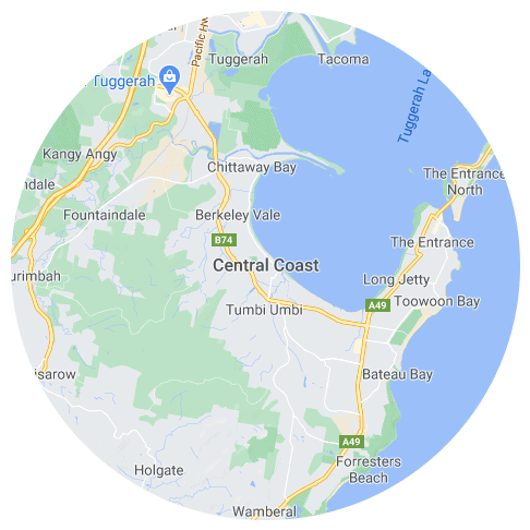 Map of Central Coast, NSW