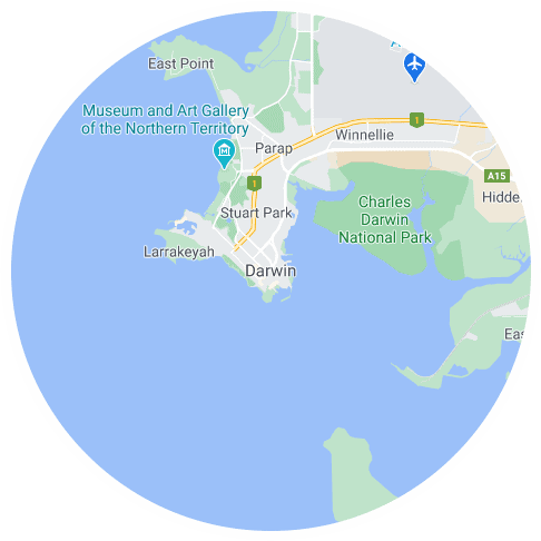 Map of Darwin, NT