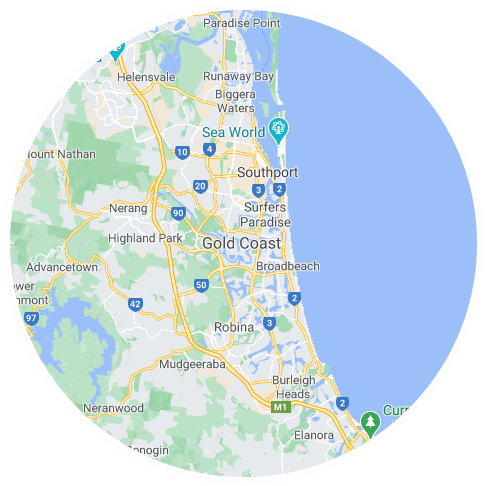 Map of Gold Coast, QLD