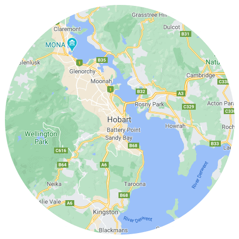 Map of Hobart, TAS