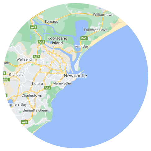 newcastle-service-area Map of Newcastle, NSW
