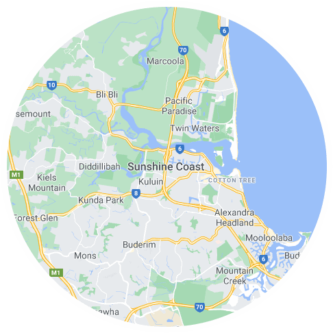 sunshinecoast-service-area Map of Sunshine Coast, QLD