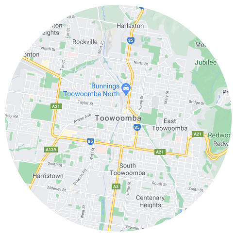 Map of Toowoomba, QLD