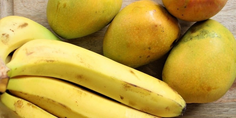 mangoes and bananas