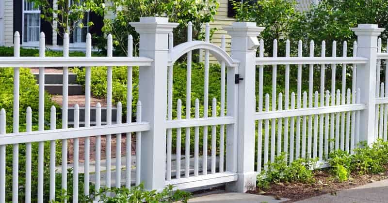 White gate and fence